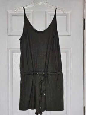 Lou & Grey Dark Olive Drawstring Romper